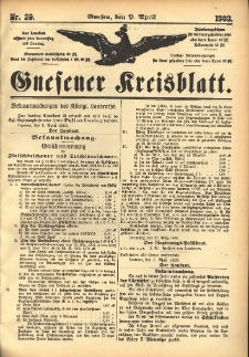 Gnesener Kreisblatt 1903.04.09 Nr29