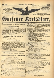 Gnesener Kreisblatt 1903.04.19 Nr32