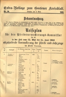 Extra-Beilage zum Gnesener Kreisblatt 1903.05.03 Nr36