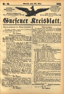 Gnesener Kreisblatt 1903.05.10 Nr38
