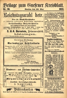 Beilage zum Gnesener Kreisblatt 1903.05.10 Nr38