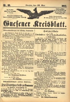 Gnesener Kreisblatt 1903.05.17 Nr40