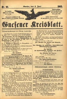 Gnesener Kreisblatt 1903.06.04 Nr45