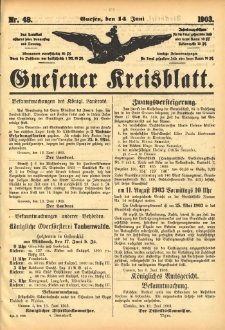 Gnesener Kreisblatt 1903.06.14 Nr48