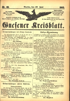 Gnesener Kreisblatt 1903.06.18 Nr49