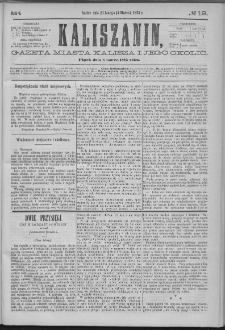 Kaliszanin : gazeta miasta Kalisza i jego okolic