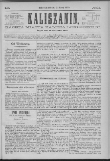 Kaliszanin : gazeta miasta Kalisza i jego okolic