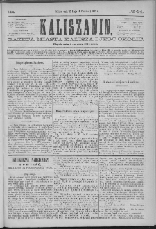 Kaliszanin : gazeta miasta Kalisza i jego okolic