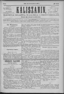 Kaliszanin : gazeta miasta Kalisza i jego okolic