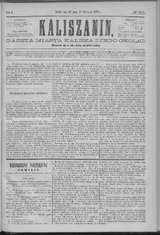 Kaliszanin : gazeta miasta Kalisza i jego okolic