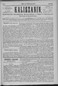 Kaliszanin : gazeta miasta Kalisza i jego okolic