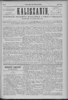Kaliszanin : gazeta miasta Kalisza i jego okolic