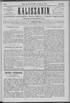Kaliszanin : gazeta miasta Kalisza i jego okolic