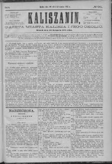 Kaliszanin : gazeta miasta Kalisza i jego okolic