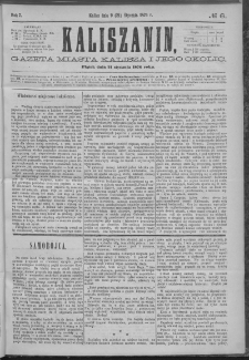 Kaliszanin : gazeta miasta Kalisza i jego okolic