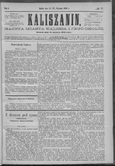 Kaliszanin : gazeta miasta Kalisza i jego okolic