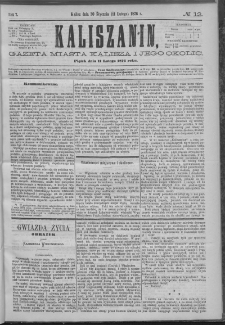 Kaliszanin : gazeta miasta Kalisza i jego okolic