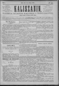 Kaliszanin : gazeta miasta Kalisza i jego okolic