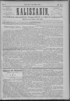 Kaliszanin : gazeta miasta Kalisza i jego okolic