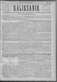 Kaliszanin : gazeta miasta Kalisza i jego okolic