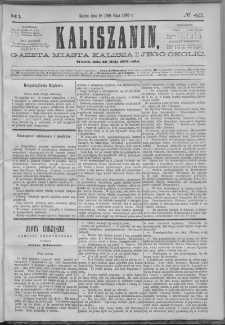 Kaliszanin : gazeta miasta Kalisza i jego okolic