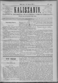 Kaliszanin : gazeta miasta Kalisza i jego okolic
