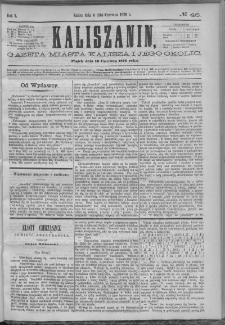 Kaliszanin : gazeta miasta Kalisza i jego okolic