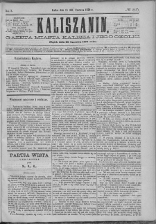 Kaliszanin : gazeta miasta Kalisza i jego okolic