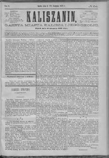 Kaliszanin : gazeta miasta Kalisza i jego okolic