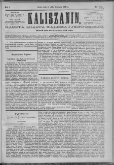 Kaliszanin : gazeta miasta Kalisza i jego okolic