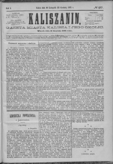 Kaliszanin : gazeta miasta Kalisza i jego okolic