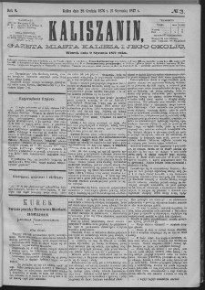 Kaliszanin : gazeta miasta Kalisza i jego okolic