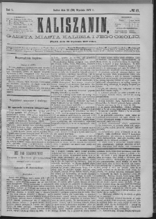 Kaliszanin : gazeta miasta Kalisza i jego okolic