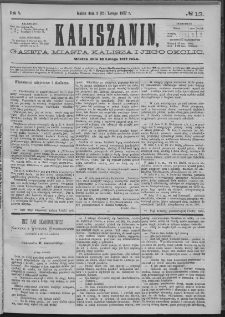 Kaliszanin : gazeta miasta Kalisza i jego okolic