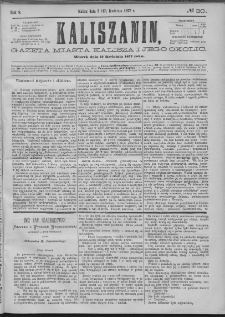 Kaliszanin : gazeta miasta Kalisza i jego okolic