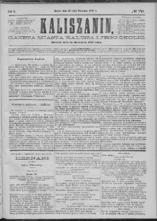 Kaliszanin : gazeta miasta Kalisza i jego okolic