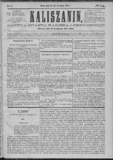 Kaliszanin : gazeta miasta Kalisza i jego okolic