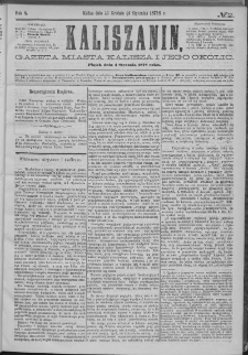 Kaliszanin : gazeta miasta Kalisza i jego okolic