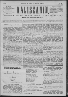 Kaliszanin : gazeta miasta Kalisza i jego okolic