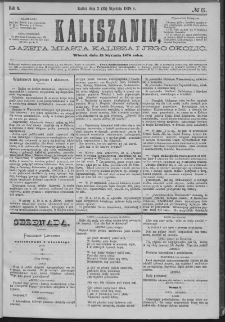 Kaliszanin : gazeta miasta Kalisza i jego okolic