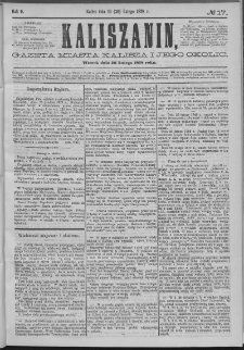 Kaliszanin : gazeta miasta Kalisza i jego okolic