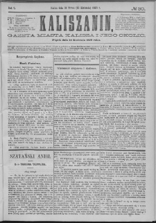 Kaliszanin : gazeta miasta Kalisza i jego okolic