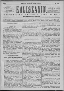 Kaliszanin : gazeta miasta Kalisza i jego okolic