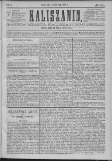 Kaliszanin : gazeta miasta Kalisza i jego okolic