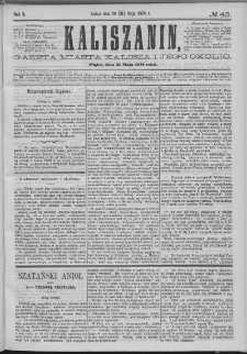 Kaliszanin : gazeta miasta Kalisza i jego okolic