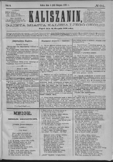 Kaliszanin : gazeta miasta Kalisza i jego okolic