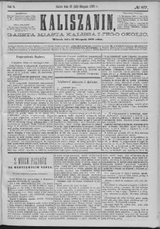 Kaliszanin : gazeta miasta Kalisza i jego okolic