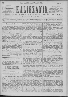 Kaliszanin : gazeta miasta Kalisza i jego okolic