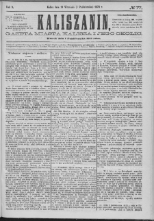 Kaliszanin : gazeta miasta Kalisza i jego okolic