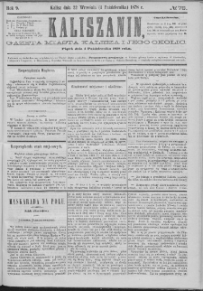 Kaliszanin : gazeta miasta Kalisza i jego okolic